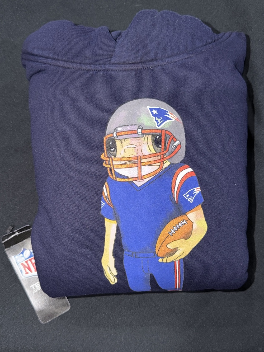 New England Patriots Navy Bad Bunny Football Hoodie